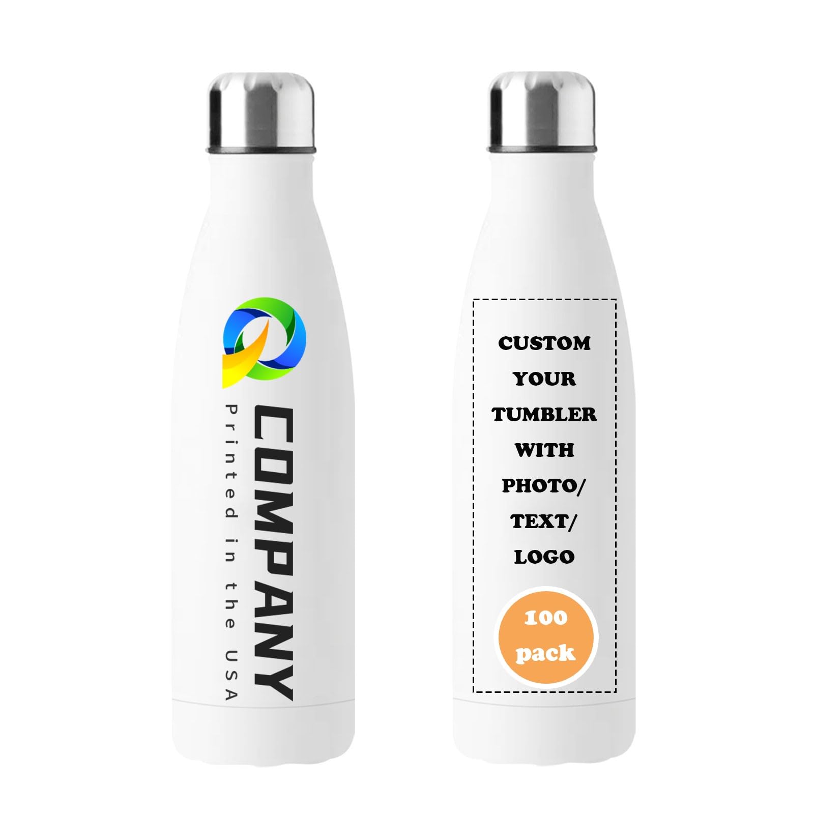 Personalized 17oz Insulated Water Bottle Double Wall Stainless Steel Water Bottle Leak-Proof Reusable Water Bottle for Sports Travel