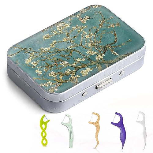 Image of Dental Floss Portable Case, Easy to Store Floss Picks of Various Sizes, Portable Dental Floss Dispenser is Perfect for Travelling, Hotels, Dinners, Appointments.Green Tree