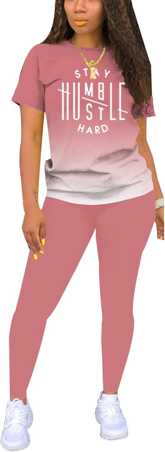 Nimsruc Biker Short Sets Women 2 Piece Outfits Summer Short Sleeve Jogger Tracksuit - Image 3