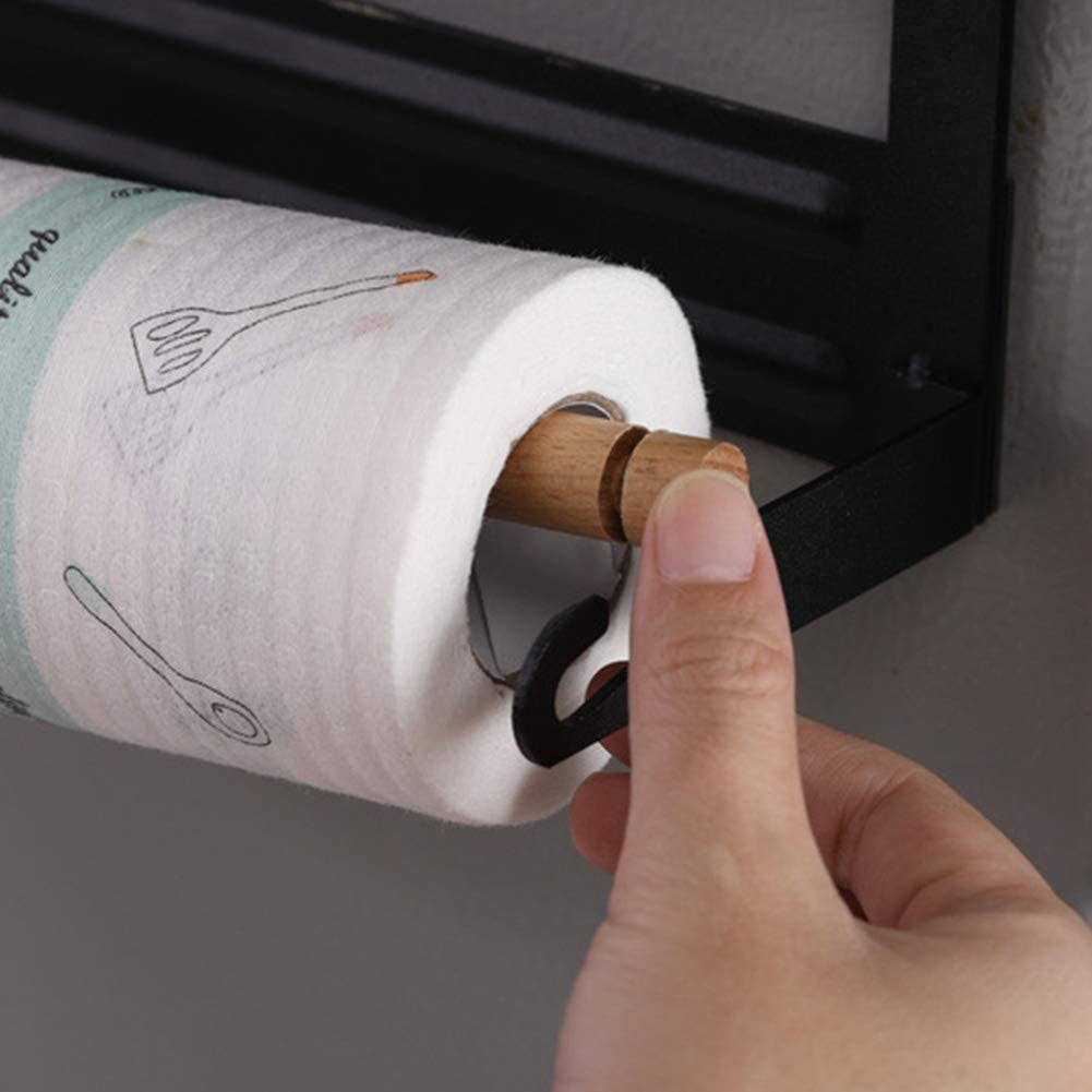 Estante magnético para especias para nevera con soporte para toallas de papel, estante montado en la pared, almacenamiento de especias y dispensador de rollos de cocina para baño