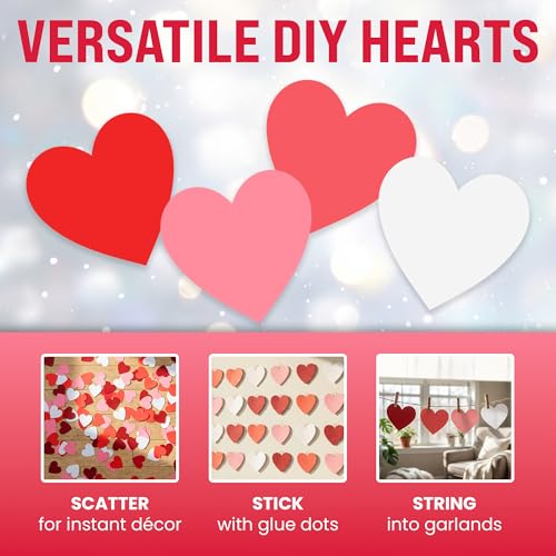 Cœurs en papier rose et rouge pour décorations de Saint-Valentin romantiques