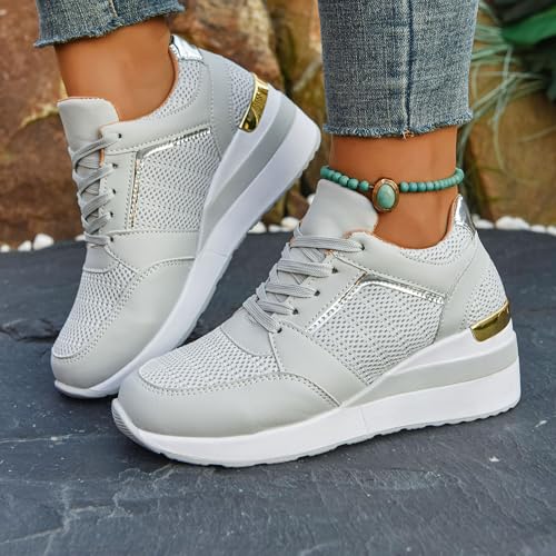 Orthopedic Sneakers for Women, Women Mesh Breathable Tennis Shoes Fashion Slip On Sneakers Thick Sole Sports Casual Shoes2
