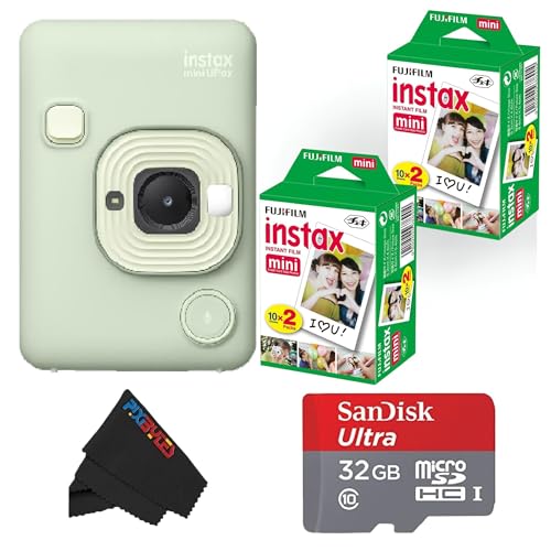 Image of Fujifilm Mini LiPlay Hybrid Instant Camera with Mini Film (Matcha Green, w / 40 Film Sheets)