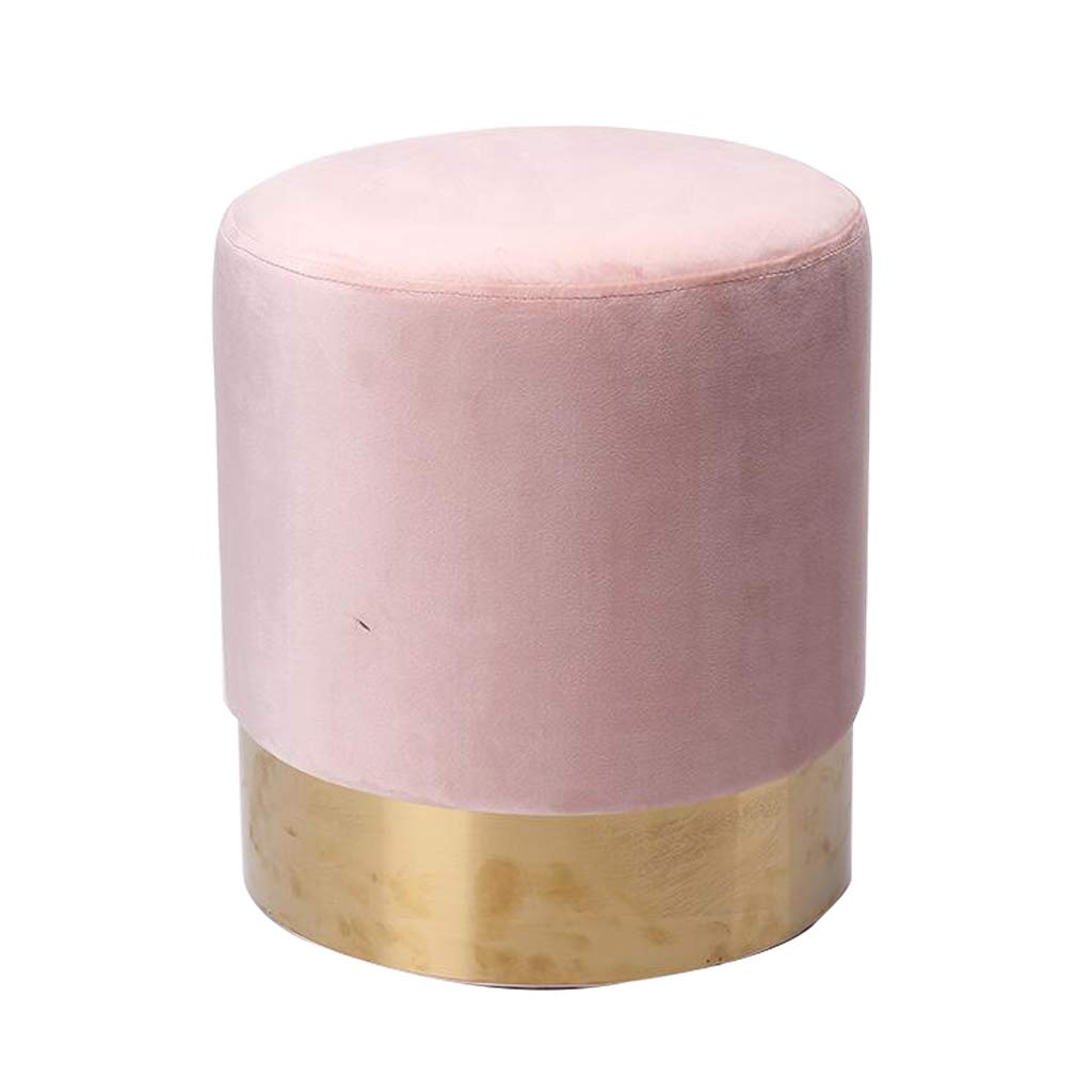 Tabouret de maquillage élégant en flanelle rose pour coiffeuse de chambre