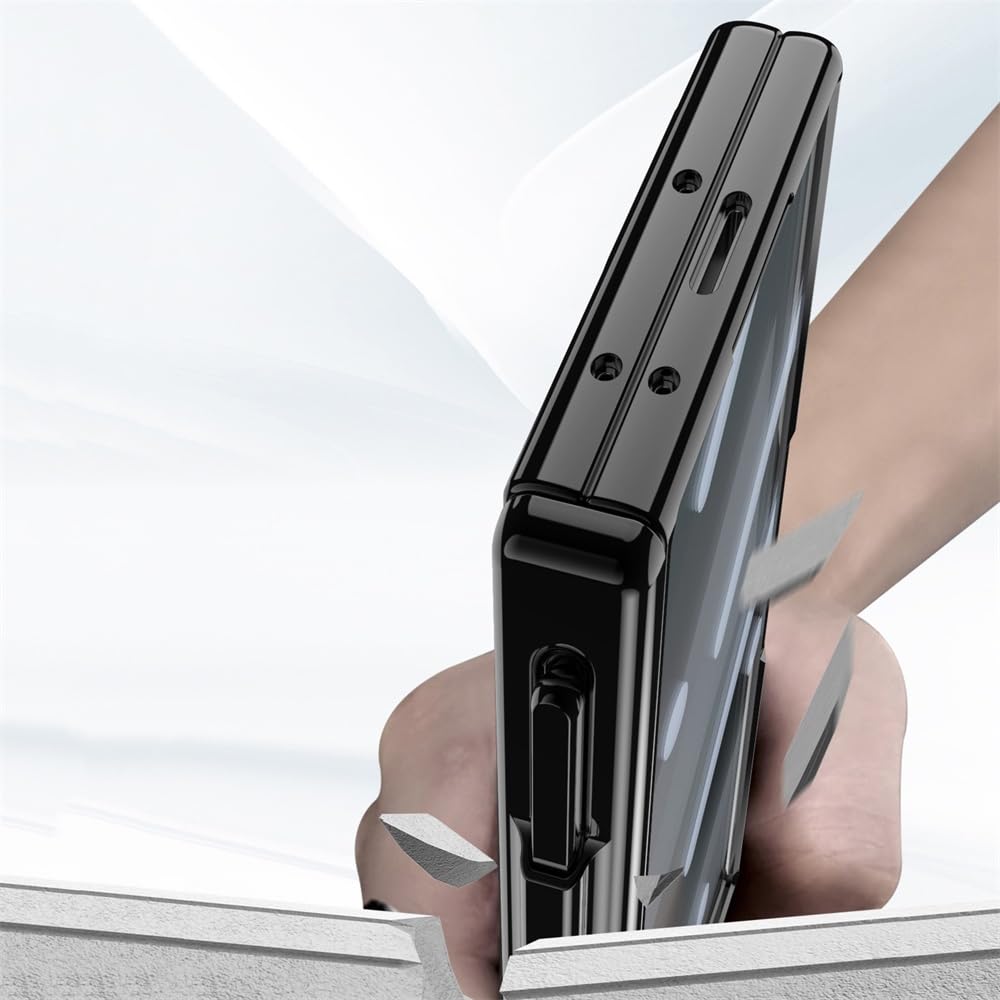 Compatibile con Samsung Galaxy Z Fold 8 Ultra Custodia trasparente con supporto (argento)