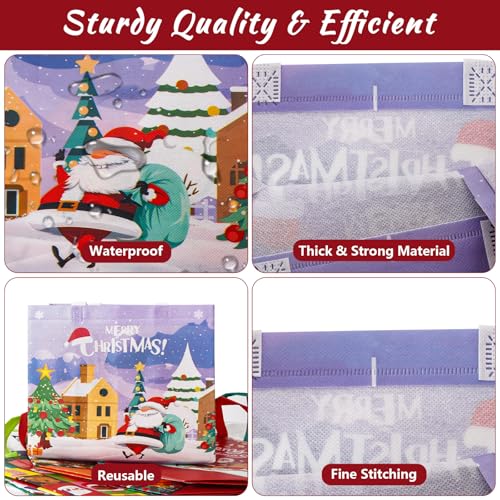 Mokani 12PCS Christmas Bags with Tissue Paper, Multipack Non-Woven Xmas Gift Bags, Reusable Waterproof Tote Bag with Handles for Presents, Ideal for Gift Wrap, Parties Decoration - Image 6