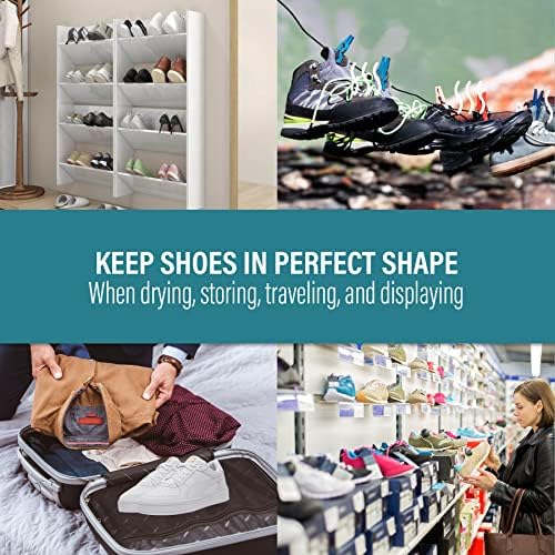 HENGI 8 Pairs Shoe Tree Plastic, Premium Shoe Stretchers Maintain Shape, Transparent Crease Protectors Shoe Shaper Compatible for Men or Women Shoes| For All Sizes
