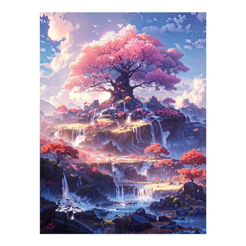 Kit peinture diamant Coeur de la forêt POLIUAWS pour adultes en 30x40 cm