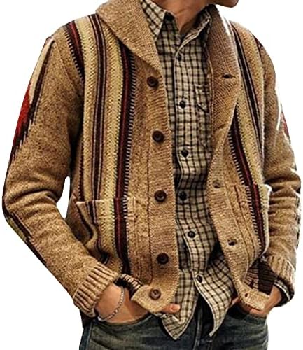 Herren Cardigan Mit Reverskragen - Lässige Strickjacke In Farbblock-Design Für Herbst & Winter