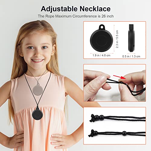 Wasserdichter AirTag-Halter - Halskette, Schlüsselanhänger, Hülle, Verschraubter Schutz, Versteckter GPS-Tracker für Kinder (Obsidianschwarz, 2er Pack)