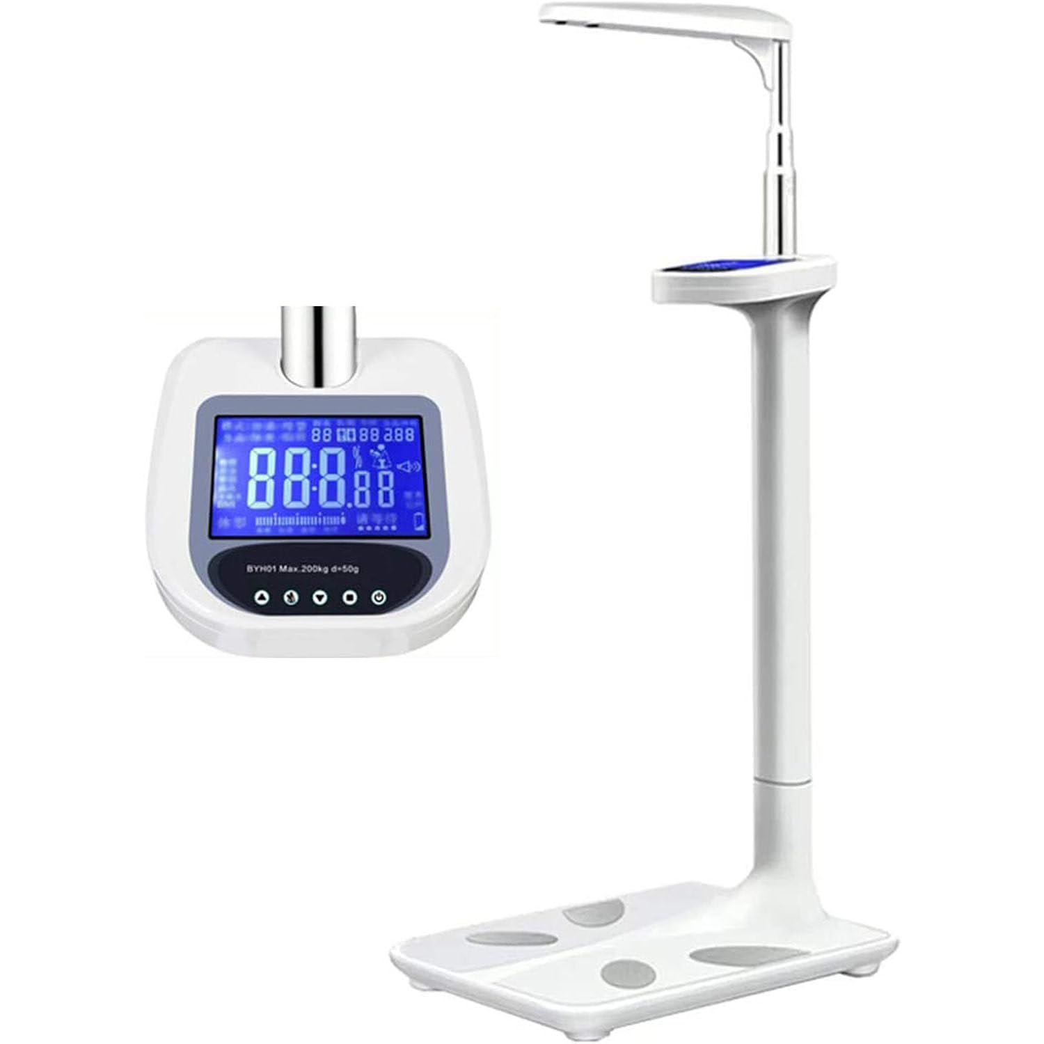 Bilancia Pesapersone Professionale Impedenziometrica Digitale con Funzione Bmi Massa Grassa, Bmi, Massa Muscolare, Ossea, Proteine