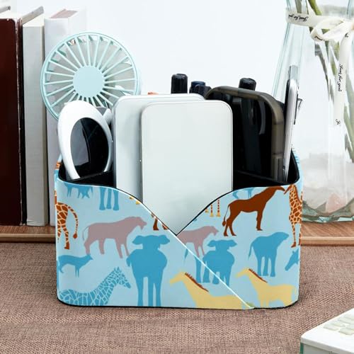 Porte-stylo rectangulaire bleu avec compartiments de rangement pour cosmétiques - 7