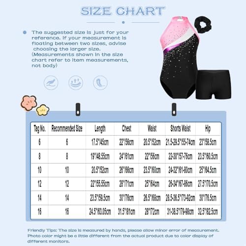 MSemis Mädchen Gymnastik Set - Trikot Mit Shorts & Haarband