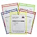 C-Line Neon Stitched Shop Ticket Holders, Assorted Neon Colors, 9 x 12 Inches, 10 per Pack (43920)