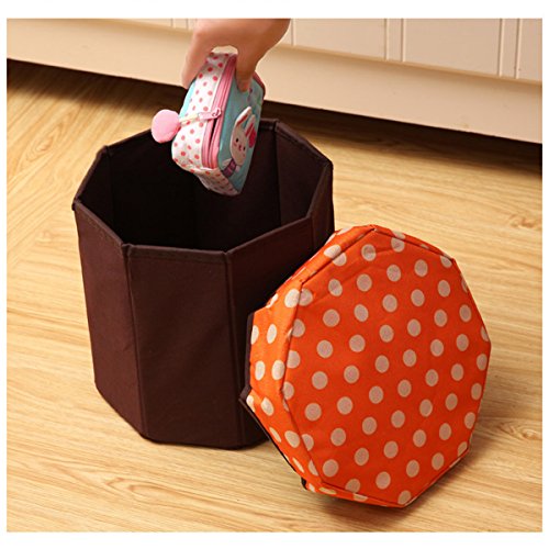 OUNONA caixa de armazenamento dobrável para guardar itens de vestuário e livros (laranja)