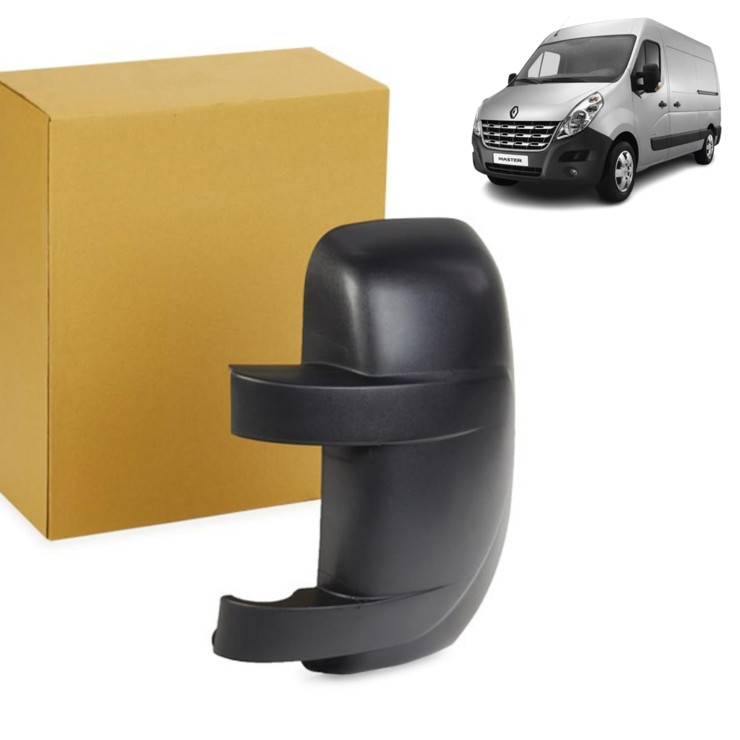 Coque de rétroviseur Renault Master, Movano depuis 2010 gauche pour bras court, chromé - FAST - 963020131R