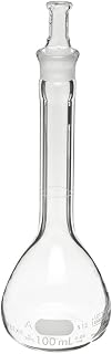 Corning 5640-100 Pyrex Class A Volumetric Flask with Glass Standard Taper Stopper Number 13, 60 mm Diameter