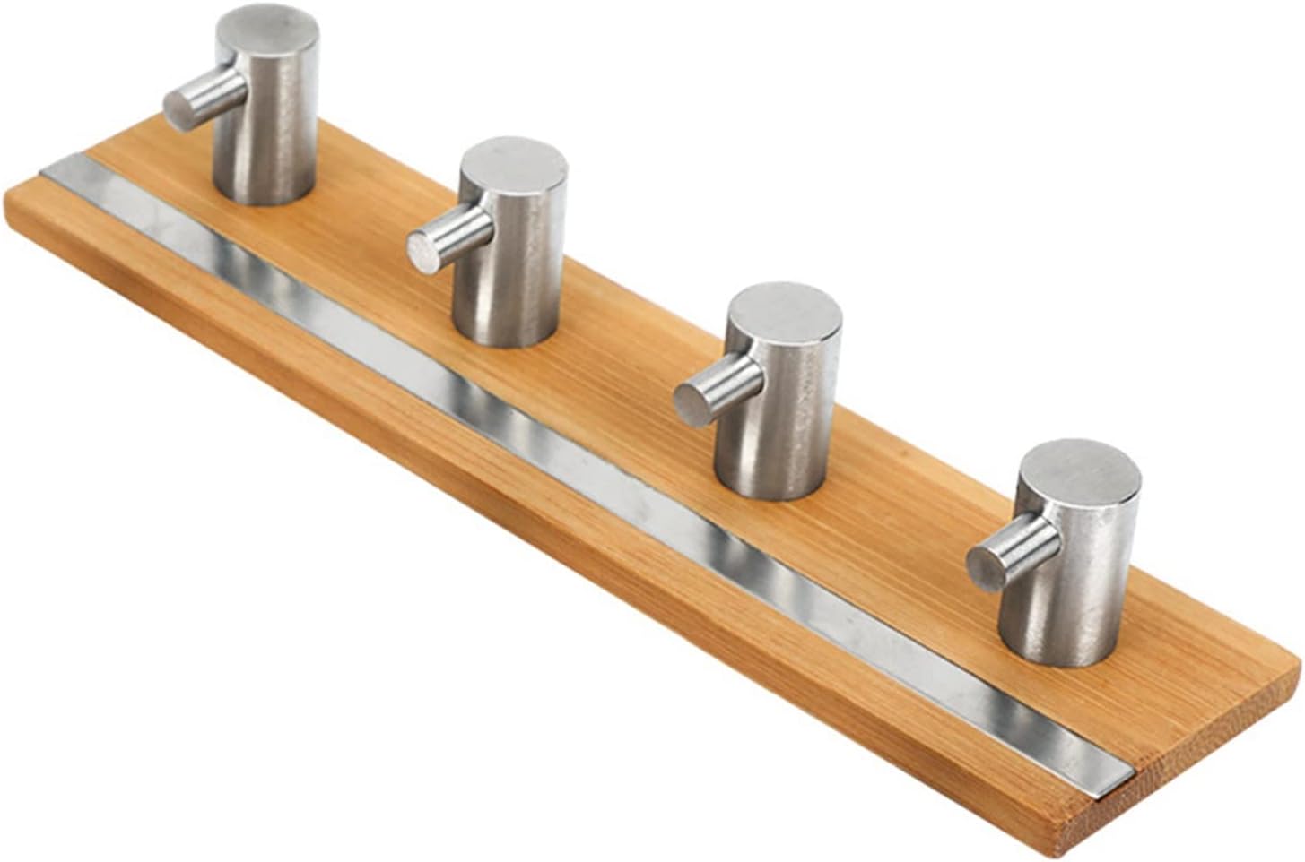 Coat Rack Stainless Steel Wall Hook Self Adhesive Hook for Bathroom Kitchen Key Holder Wall Hanger Towel Coat Hook Door Hanger Rack Wall Mounted Coat Rack (4 Hooks)