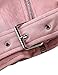 Bellivera Women's Faux Leather Suede Jacket Moto Fleece-Lined Coat with Detachable Fur Collar 8830 Pink XXL