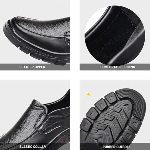 Mens Slip On Casual Loafers Comfortable Leather Non Slip Walking Shoes Luxury Soft Bussiness Work Dress Shoes for Office Driving3