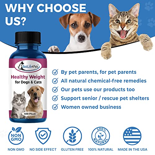 Healthy Weight Supplement For Cats And Dogs - Helps Overweight Pets Control Obesity Through Healthy Fat Burning, Improved Metabolism And Gentle Suppression Of Appetite And Cravings (450 Pills) #TOP4