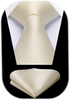 Ties for Men Solid Houndstooth Neckties Handkerchief Formal Business Tie & Pocket Square Set Wedding Party
