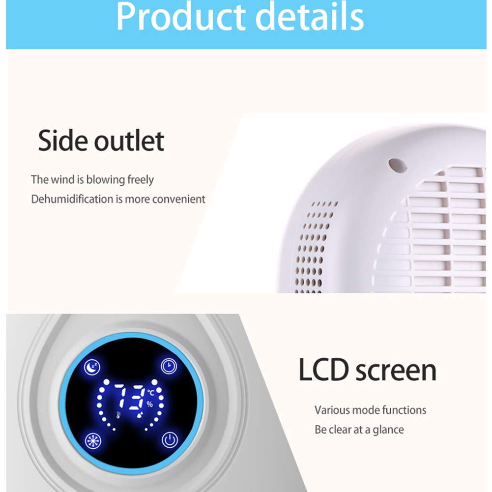 Deumidificatore per Casa Deumidificatori D'Aria Mini Portatile, Silenzioso, Assorbire l'acqua 300ml/24h, Auto-off, Contro la Muffa e L'umidità per Ambienti,Casa, Armadio o Garage