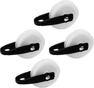 4Pcs Nylon Clothesline Pulley,Outdoor Rope Pulley Kit for Drying Lines | 2 Inch Wire Rope Pulley Kit,Smooth Rolling Wheel For Easy Line Pulling,Clothes Line Pulley for Patio Balcony Clothes Drying
