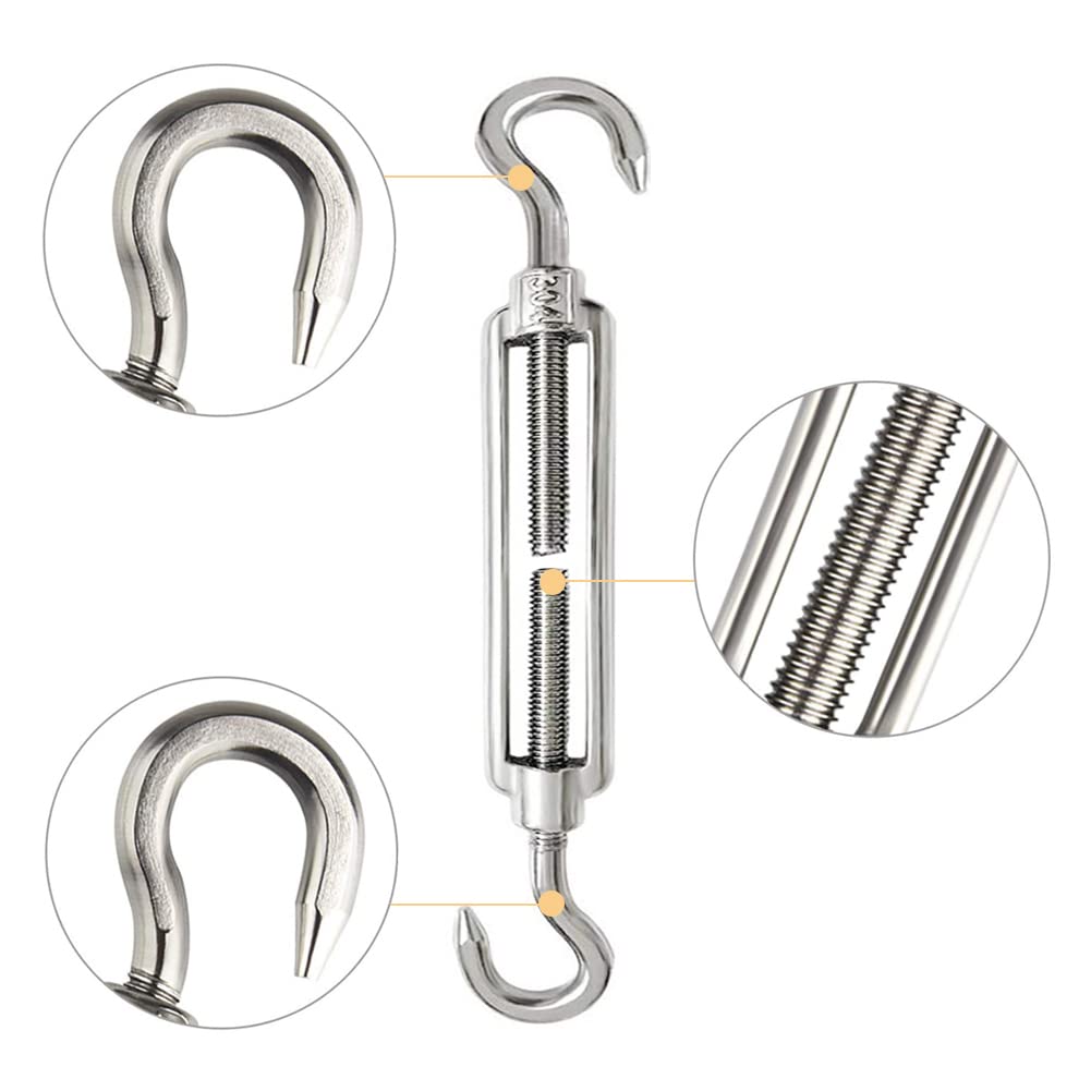 Tendeurs En Acier Inoxydable Marine 3/8" X 4-7/8" Pour Câble - Qualité Maritime Résistante à La Corrosion