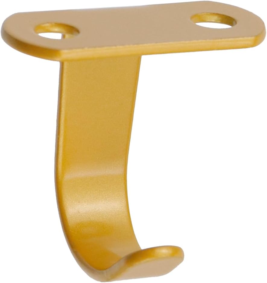 Antrader 12Pcs Stainless Steel Screws Mount Ceiling Hooks, Under-Shelf Coat Hook, Towel/Robe Clothes Hook Hanger for Bathroom Kitchen Cabinet,Gold