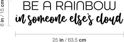 Miniatura 3 de Calcomanía de vinilo para pared, diseño de arcoíris en la nube de otra persona, 6 x 25 pulgadas, bonita calcomanía inspiradora de moda para el