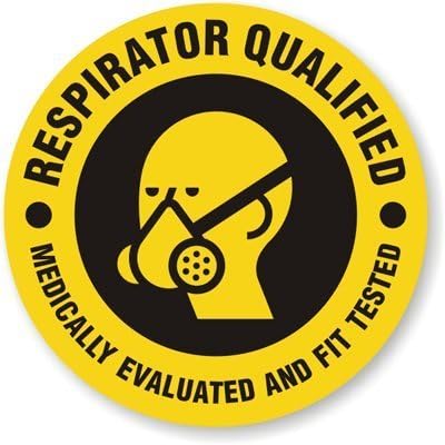 StickerDad® Respirator Qualified (3 Pack) Vinyl Hard Hat Helmet Decal - (Size: 2" Color: Yellow/Black)- Hard Hat, Helmet, Windows, Walls, Bumpers, Laptop, Lockers, etc.