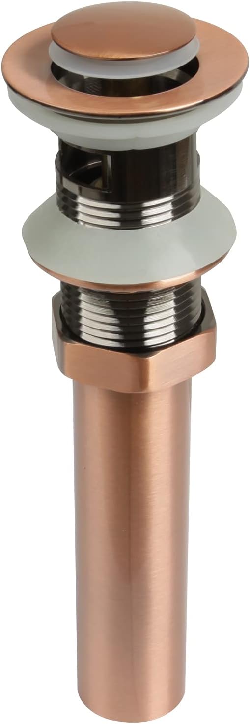 Copper Push Button Bathroom Sink Drain Stop & Pop up