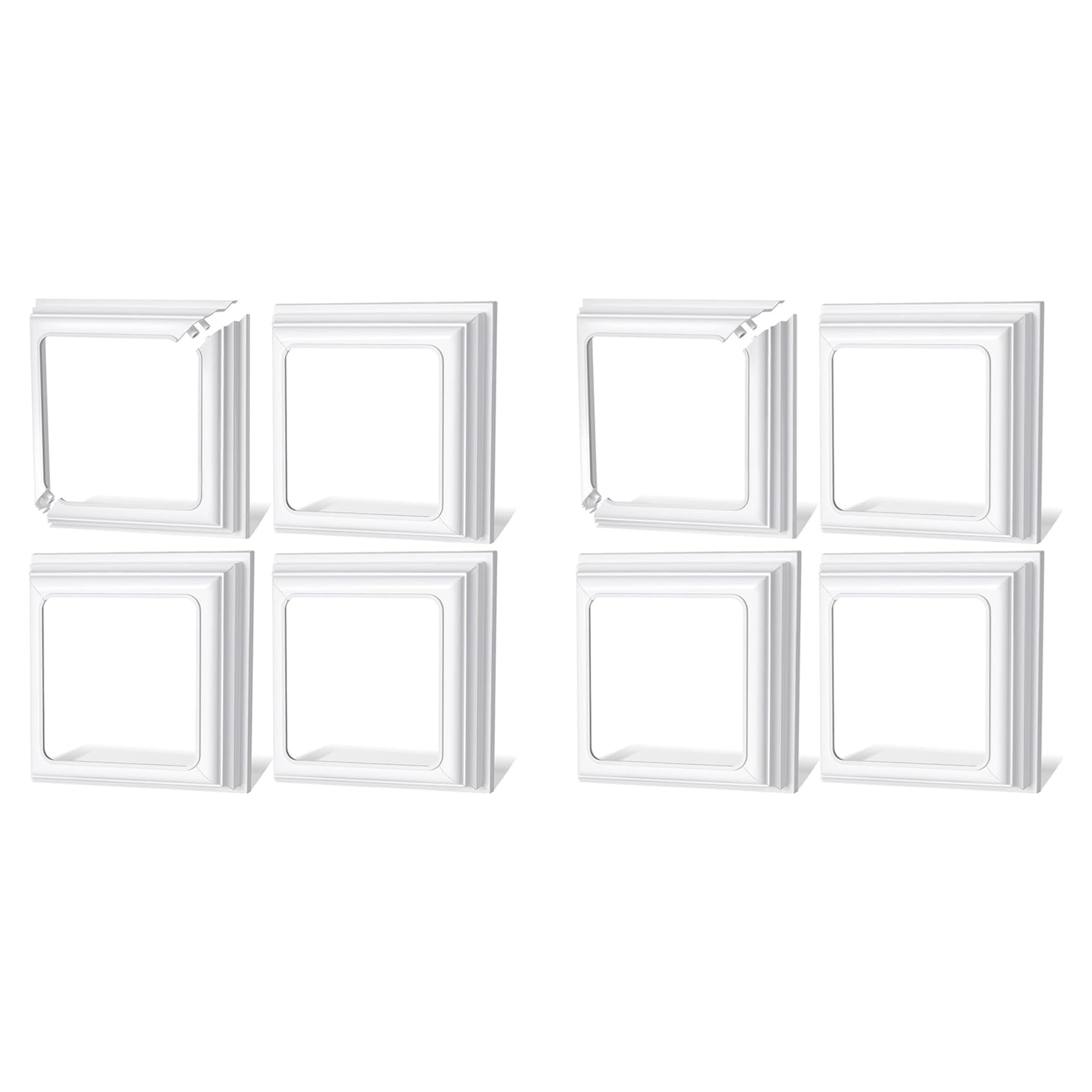 Jnchdghwa 4x4Inch Vinyl Post Skirt-White Post Base Cover Trim for Wood and Vinyl Posts,Deck and Porch Column,Stair Rails-Set of 8