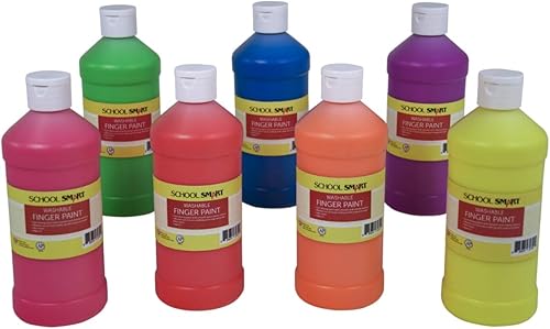 School Smart 2002394 - Pintura para dedos lavable (1 pintura), color neón