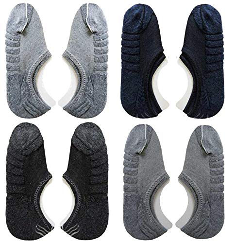 Ek Udaan Men's & Women's No-show Cotton Socks (Pack of 4) (NS/NSC1/BG/4P/M1_Multicolored)