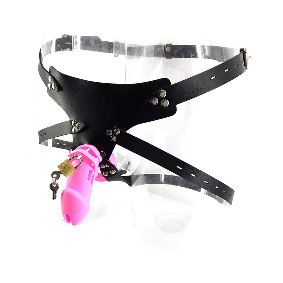 Silikon Peniskäfig Keuschheitsgürtel für Männer Keuschheit Mit Erotik Chastity Belt Device (Rosa)
