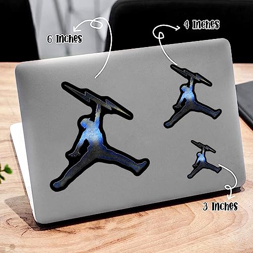 Image of Lineman Jumping Stickers Waterproof Vinyl Decal for Laptop Stickers, Hardhat Stickers for Men, Blue Collar Stickers for Toolboxes Size 4 inch