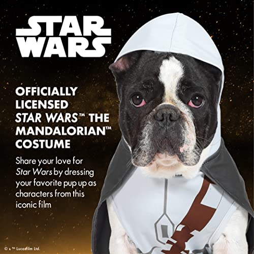 Star Wars: Offizielles Mandalorian Halloween Kostüm für Hunde - Groß, Mehrfarbig, Polyester, Größe L, Kapuze, Umhang, Leinenloch, Maschinenwaschbar, Offiziell Lizenziertes Star Wars Hundekostüm
