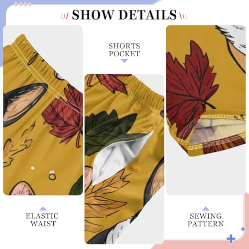Corgi Dog Autumn Leaves Boys Long Pants Soft Trousers Elastic Waist Kids Lounge Bottoms with Pockets S-XL4