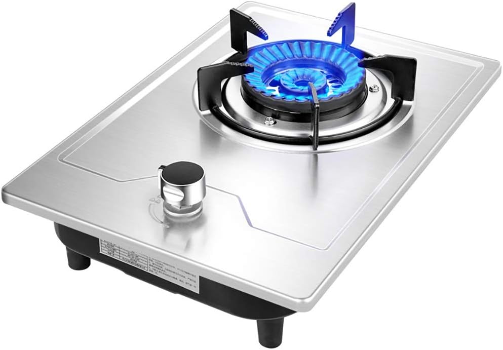 Mini Gas Stove Desktop/Recessed Single Gas Stove 4.5KW Firepower Thermocouple Flameout Protection Pulsed Electronic Ignition for Kitchen Liquefied Petroleum Gas/Natural Gas Stove [Energy Class A]