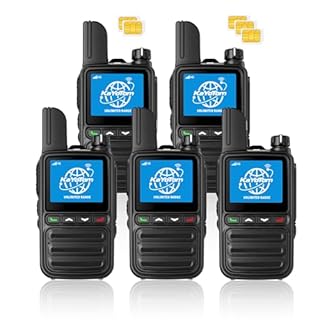 KAYOTOM Lifetime Free Unlimited Range Rapid Global Walkie Talkies PTT Push-to-Talk Over Cellular Nationwide 5000+ Miles POC 4G LTE Handheld Long Range Two Way Radio for Team Management (5Pack and SIM)