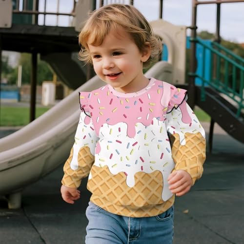 Uourmeti Round Neck T-Shirts for Girls Cute Fall Clothes Long Sleeve Ruffle Shirts4