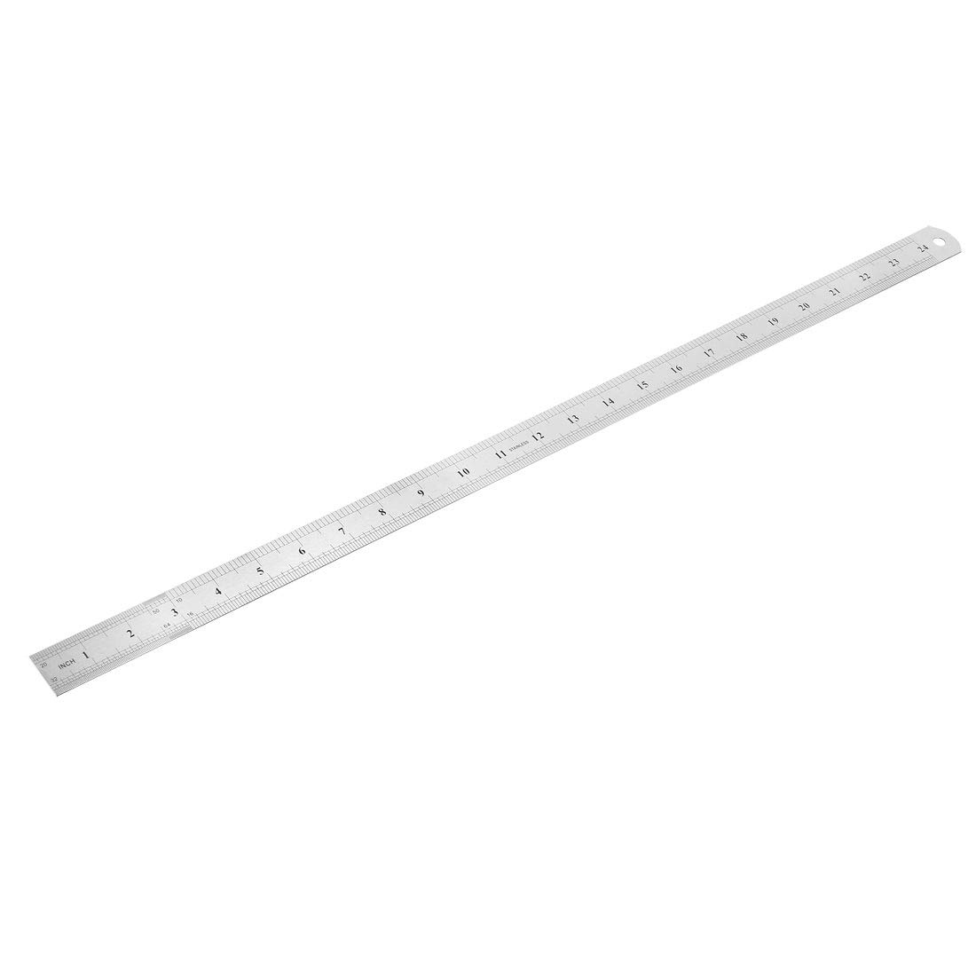 uxcell Straight Ruler 60cm 24 in. Metric Stainless Steel Measuring