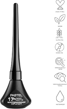 Pastel Deep Matte Waterproof Dipliner - Mat Dipliner, Siyah, 4.5 ml