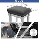 BUYUE Luxury Vanity Bench Stool Cover, (15"- 20") L x (11.8"- 15.7") W Rectangle Small Bench Stretch Jacquard Washable Slipcover (XS, Grey) - Image 3