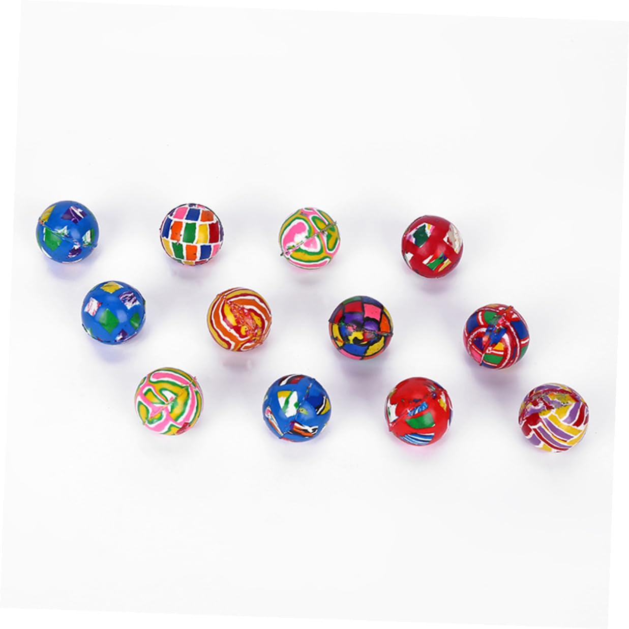 BESPORTBLE Palle Rimbalzanti in Gomma 32mm, 100 Pezzi per Bambini | Gioco e Macchine a Uovo Intrecciato, Forte Elasticità, senza Odore Stile Casuale