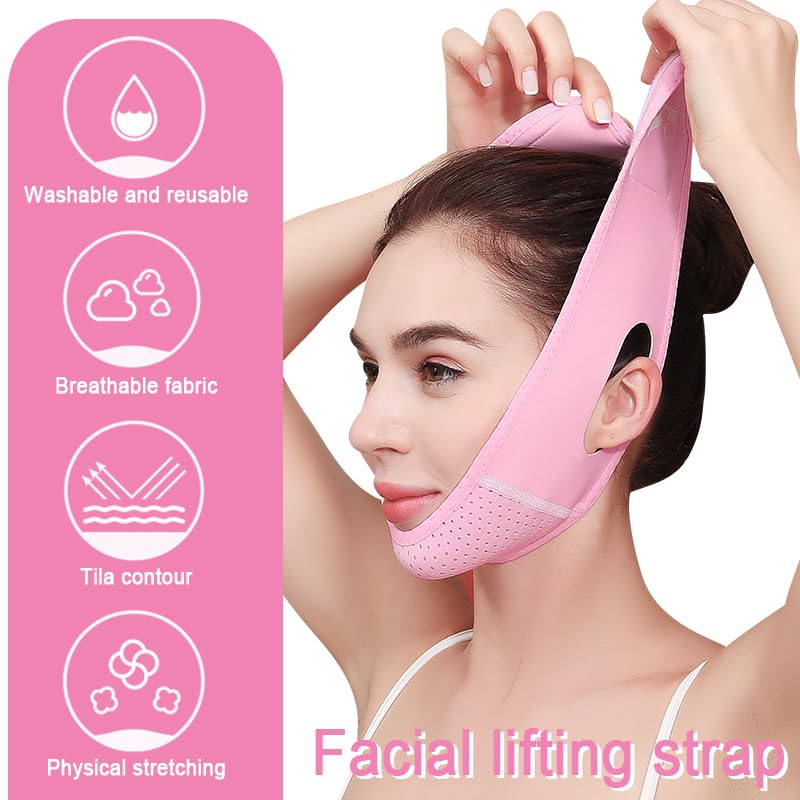 Face Lift Belt, Face Lift Strap Breathable Chin Up Belt, Outline Lifting Shaping Face Lifting VShaped Band