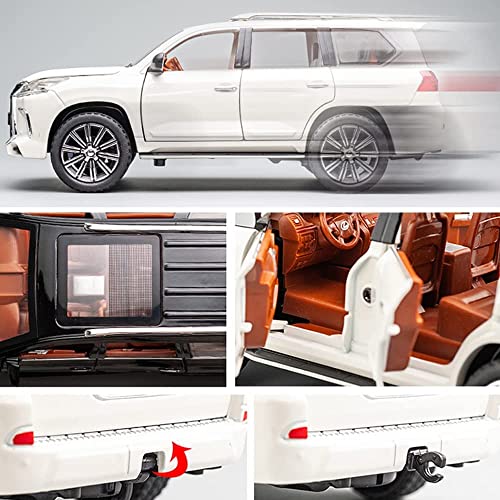Image of DEOXY 1:24 Scale Lexus Die-Cast SUV Toy Car Model - Openable Doors, Pull Back Action, Friction Powered, Sound & Light, Metal Body with Detailed Interior - Blue
