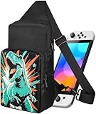 Picture of Gurgitat Travel Bag for Nintendo Switch 2 2025/Switch/Lite/OLED - Cute Sling Crossbody Shoulder Carrying Storage Backpack for Teens for Nintendo Accessories Storage, Dinosaur